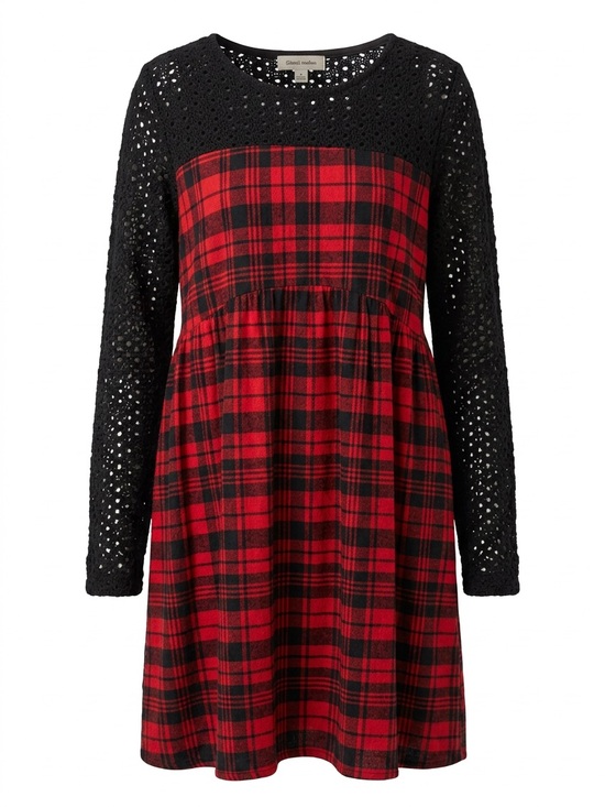 Haptics Dresses & Skirts - Haptics Red and Black Plaid Women's Dress
